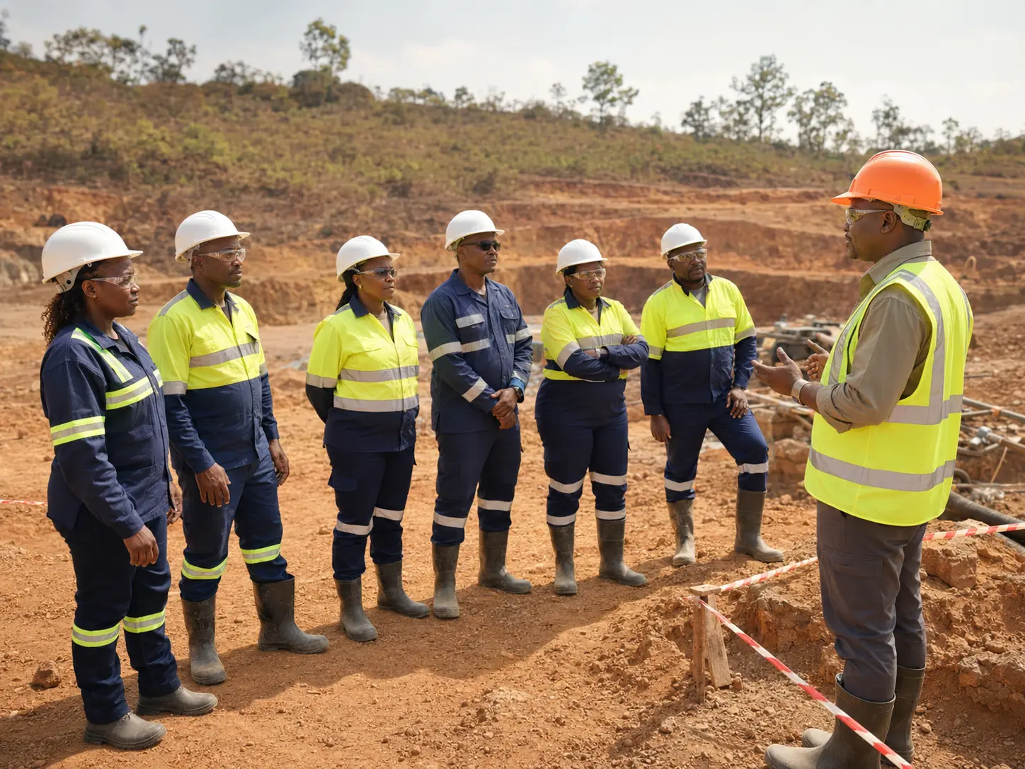 SSMAZ leadership engaging miners during a mine-site visit