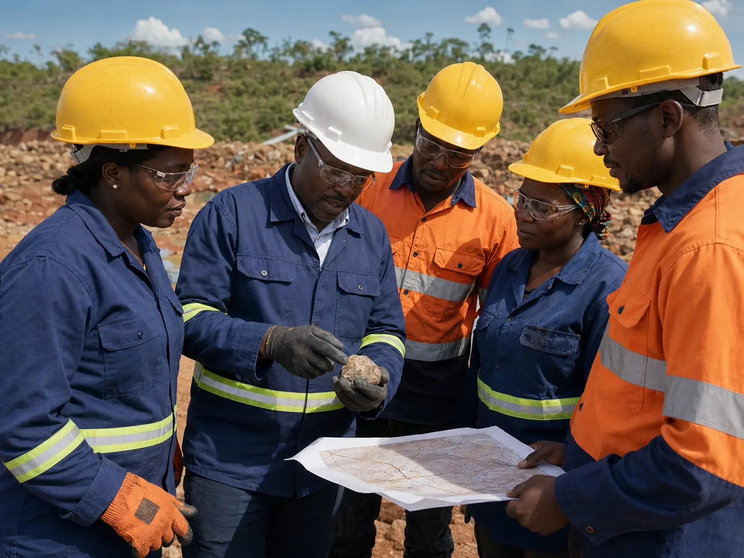 Small-scale miners working in Zambia